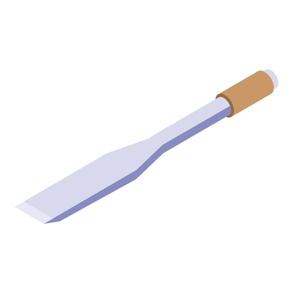 Wood chisel icon, isometric style vector