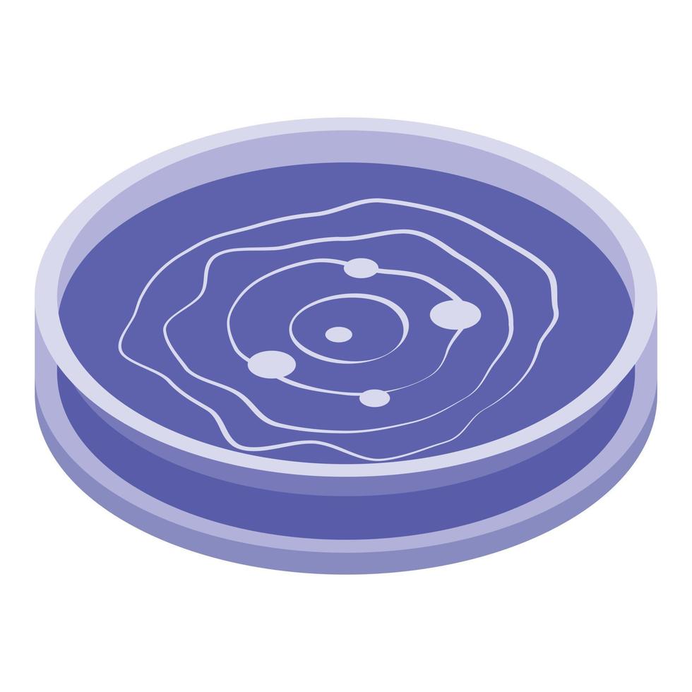 Blue petri dish icon, isometric style vector