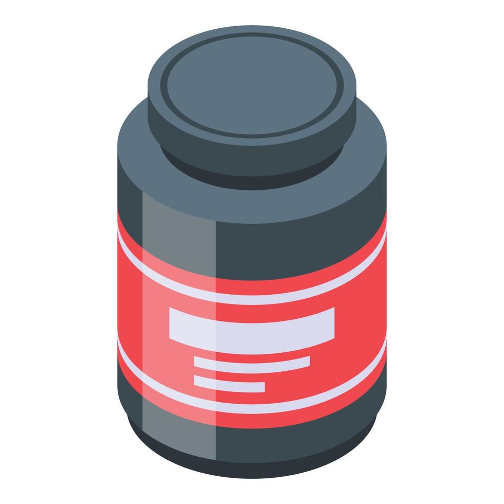 Home training protein jar icon, isometric style vector