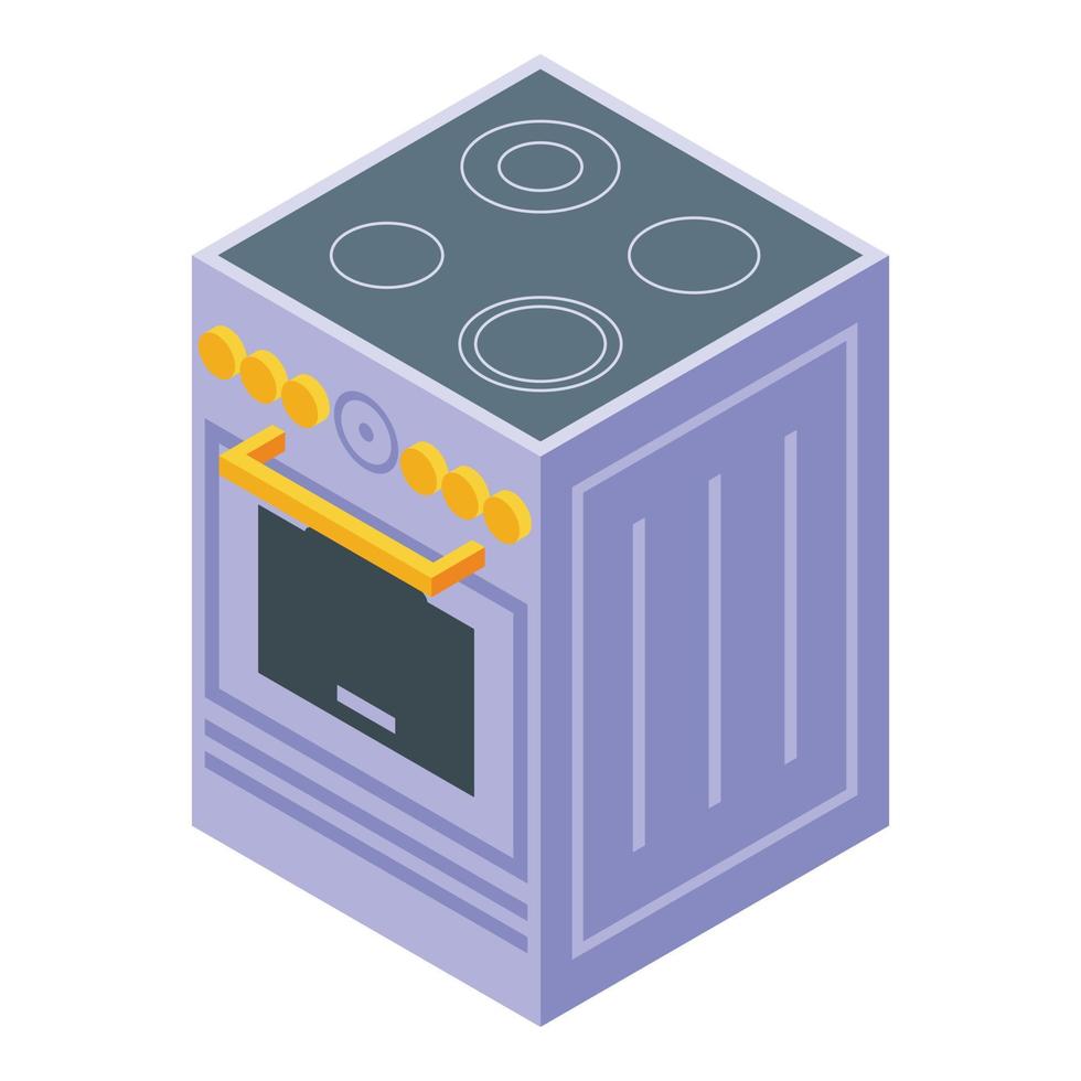 Kitchen induction stove icon, isometric style vector