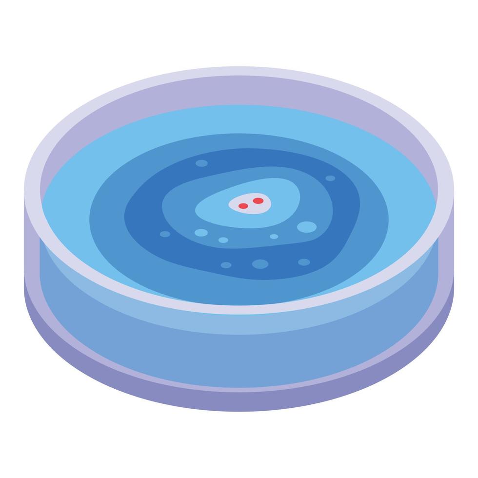 Analysis petri dish icon, isometric style vector