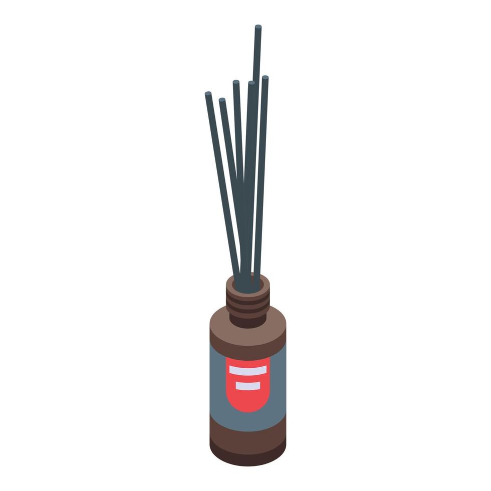 Sticks diffuser bottle icon, isometric style vector