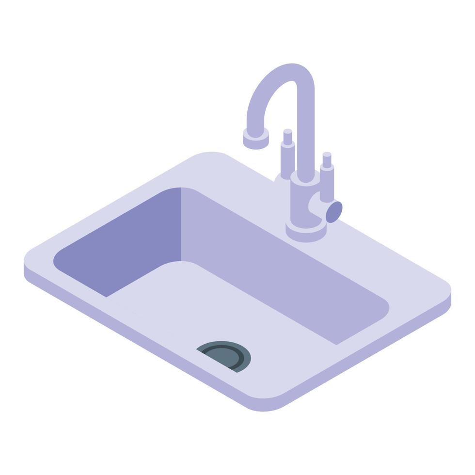 Kitchen sink icon, isometric style vector