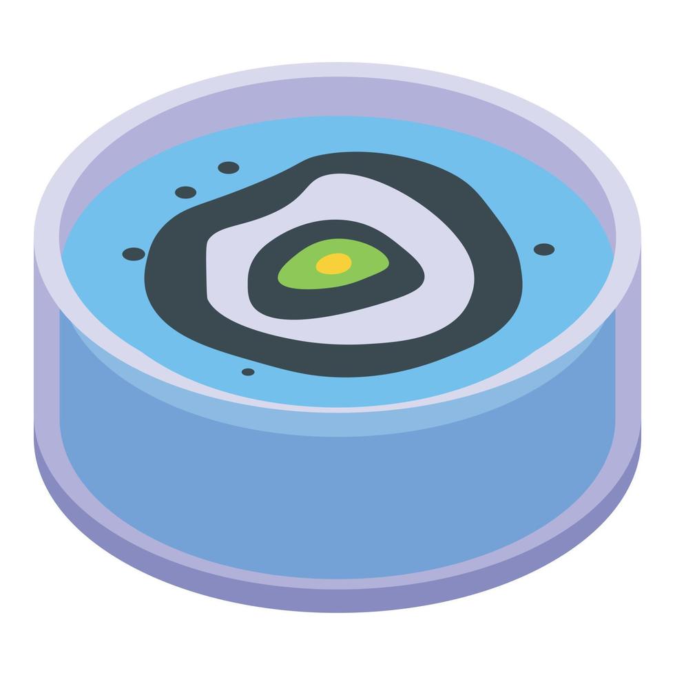 Experiment petri dish icon, isometric style vector