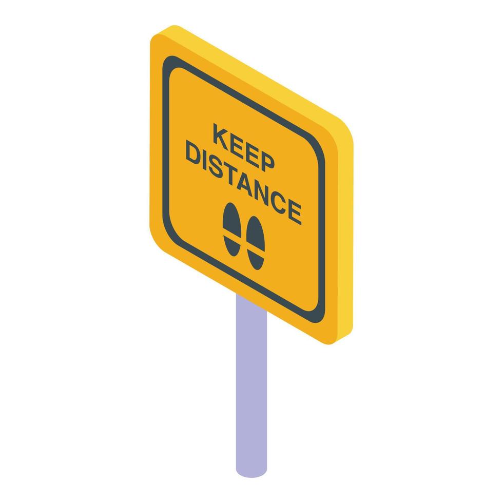 Sign keep distance icon, isometric style vector