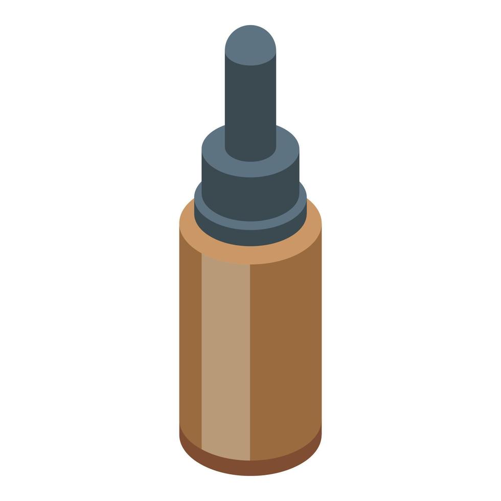 Essential oils pipette bottle icon, isometric style vector