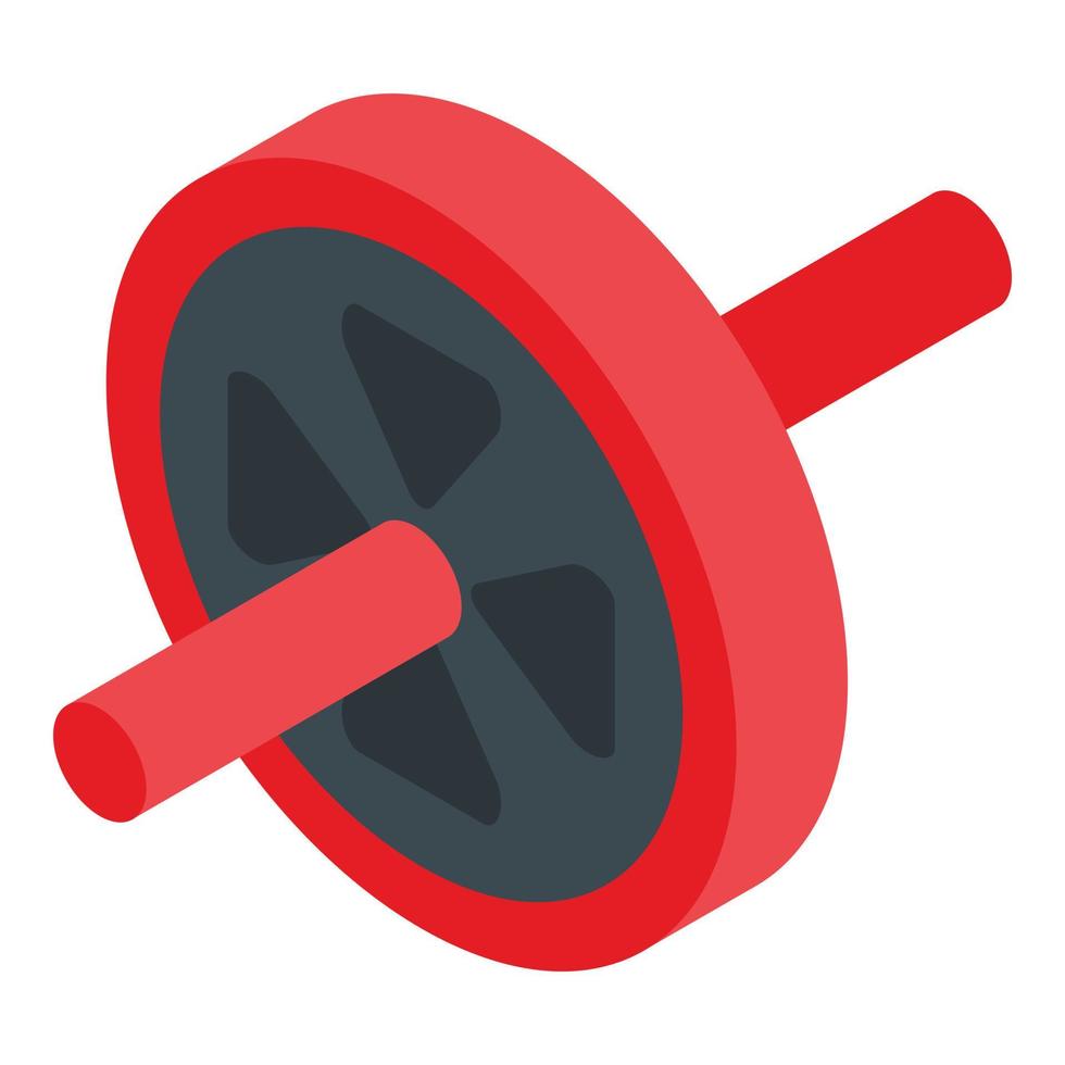 Home training abs wheel icon, isometric style vector