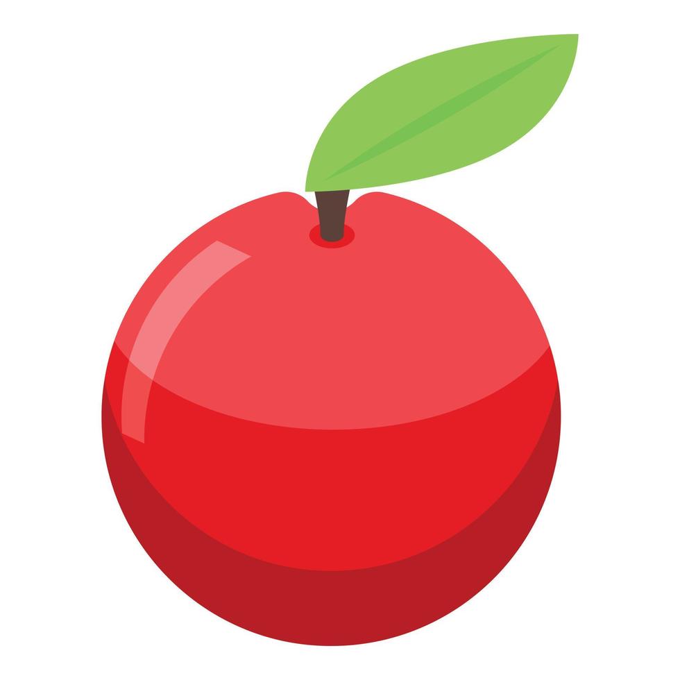 icono de manzana roja de entrenamiento en casa, estilo isométrico vector