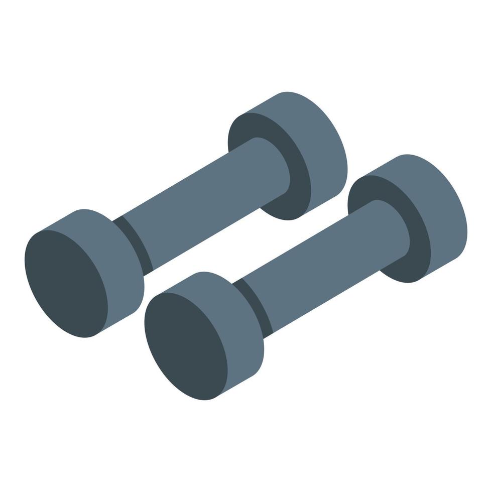 Home training dumbbells icon, isometric style vector