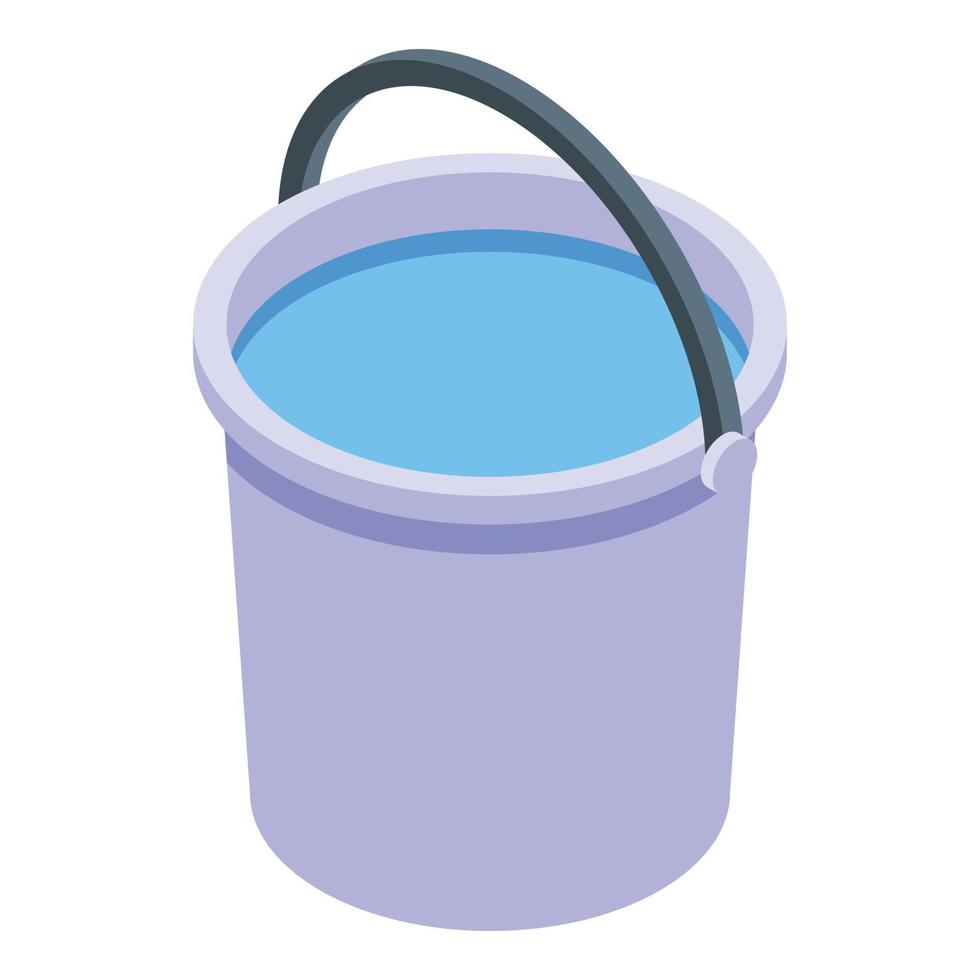 Disinfection water bucket icon, isometric style vector