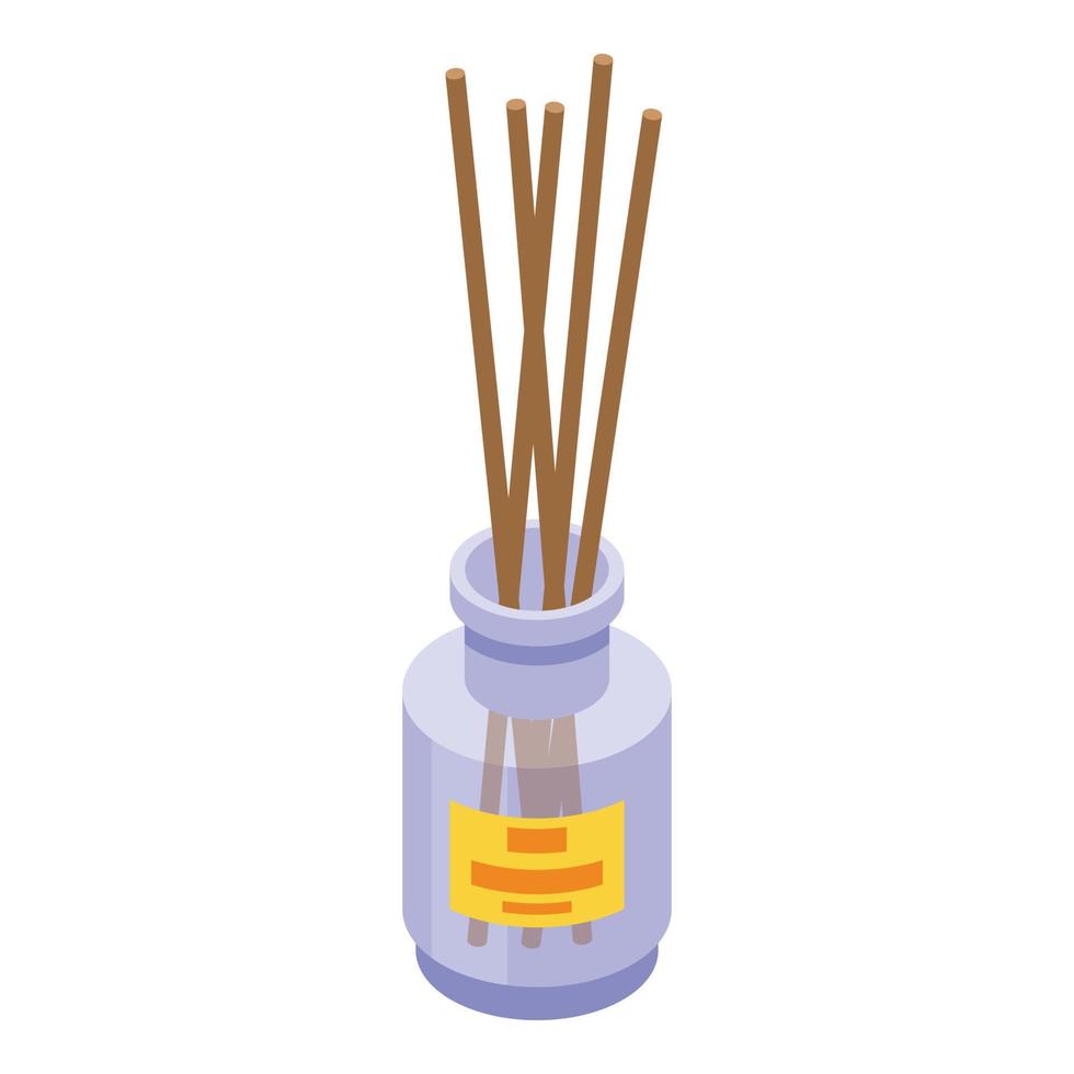 Perfume sticks diffuser icon, isometric style vector