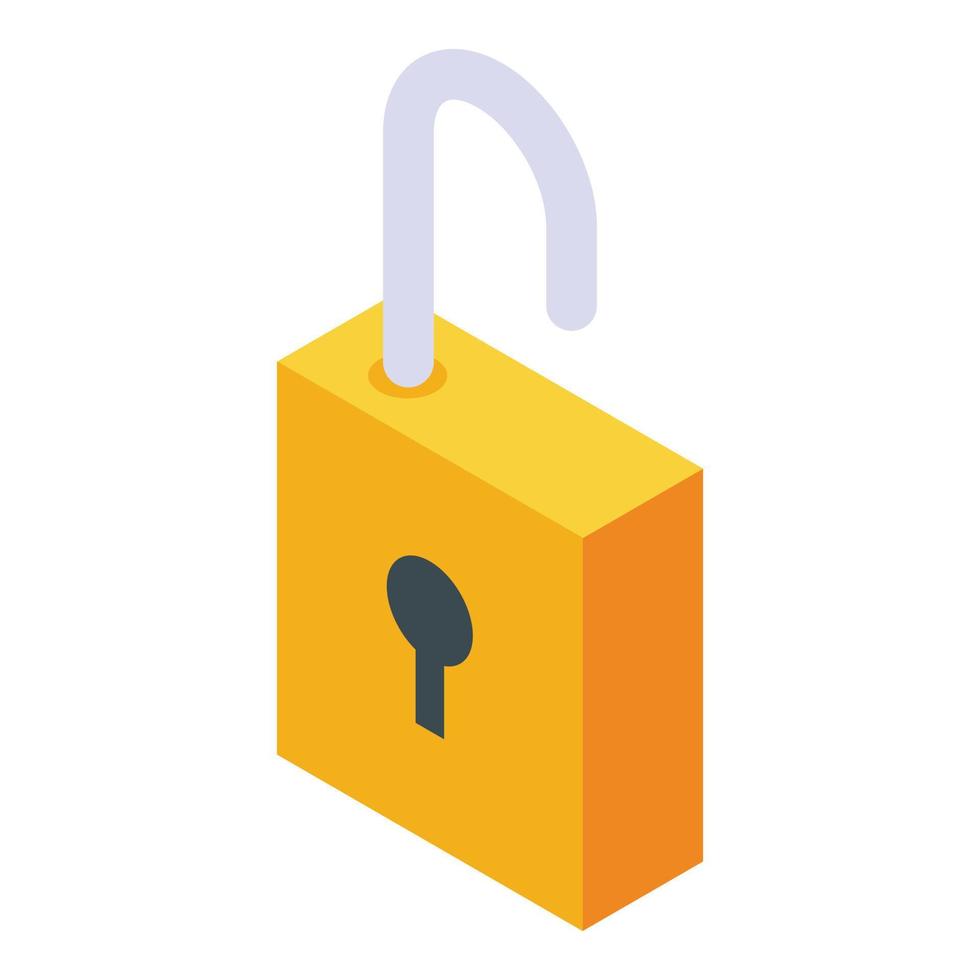 Home office padlock icon, isometric style vector