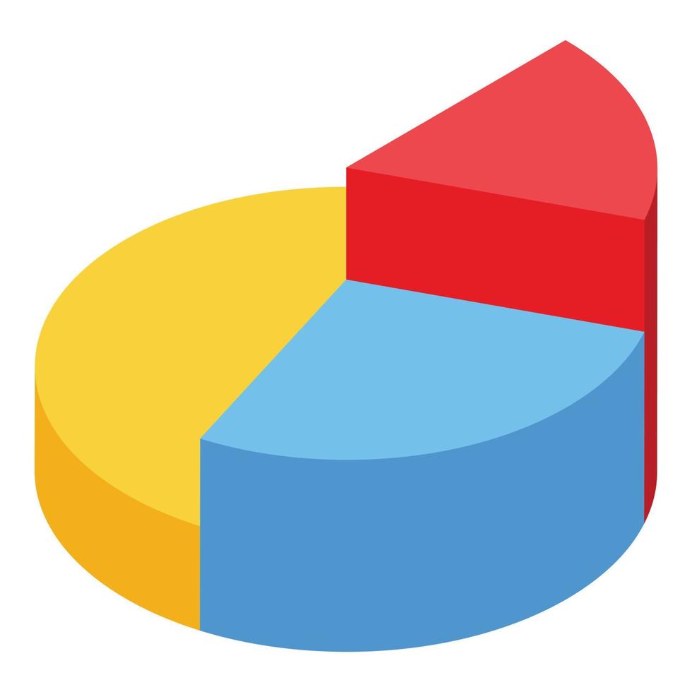 Home office pie chart icon, isometric style vector