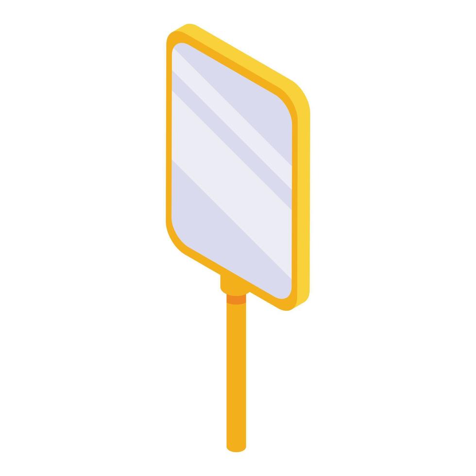 Self-care hand mirror icon, isometric style vector