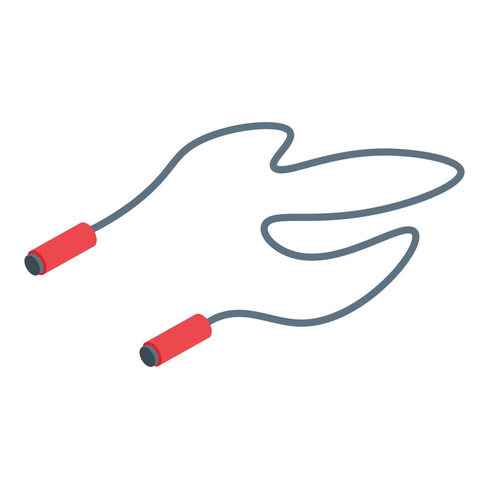 Home training jump rope icon, isometric style vector