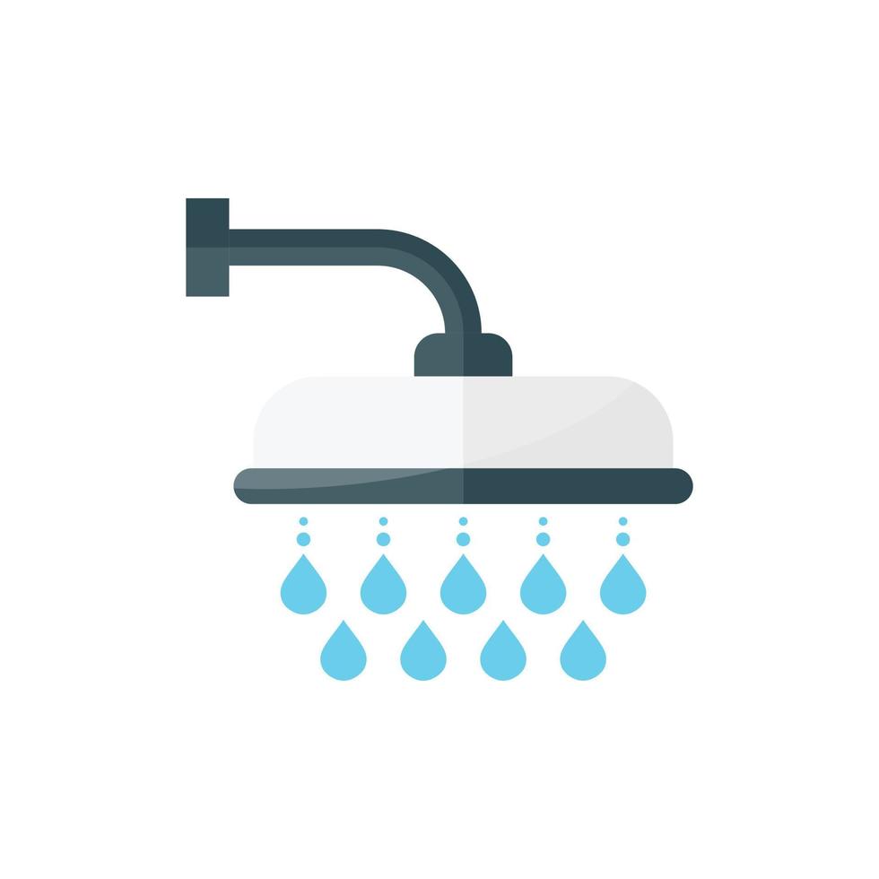 Shower head icon in flat style. Bathroom hygienic vector illustration on isolated background. Bathing sign business concept.
