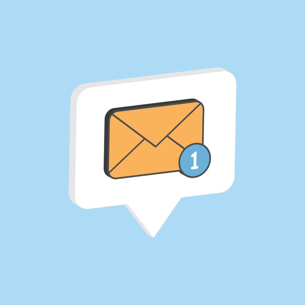 New incoming messages icon in flat style. Envelope with notification vector illustration on isolated background. Email sign business concept.