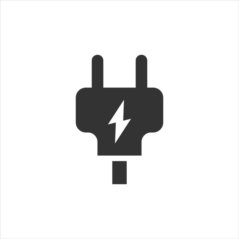 Electric plug icon in flat style. Power adapter vector illustration on white isolated background. Electrician sign business concept.