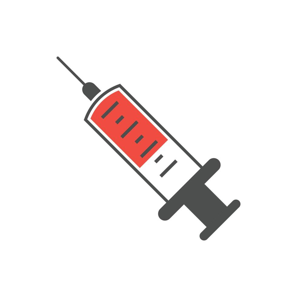 icono de jeringa en estilo plano. la vacuna contra el coronavirus inyecta la ilustración vectorial en un contexto aislado. concepto de negocio de signos de vacunación covid-19. vector