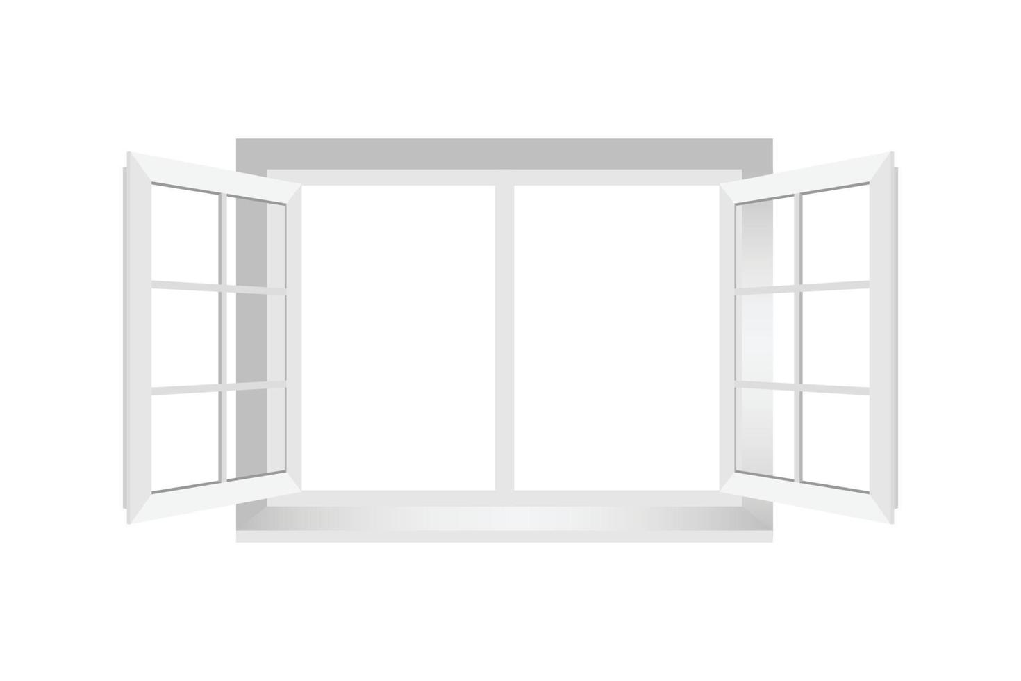 Window icon in flat style. Casement vector illustration on isolated background. Interior frame sign business concept.