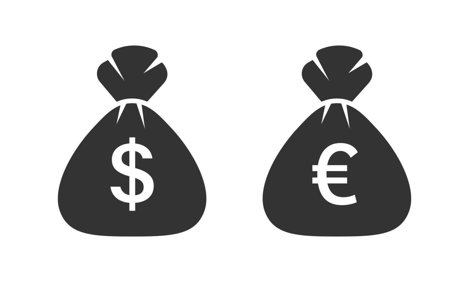 icono de bolsa de dinero en estilo plano. Ilustración de vector de bolsa de dinero sobre fondo aislado. concepto de negocio de signo de saco de monedas.