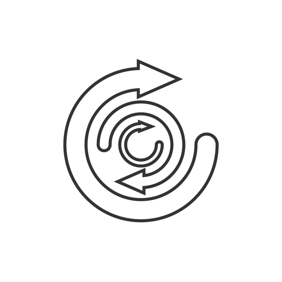 Arrow cycle icon in flat style. Recycle eco vector illustration on white isolated background. Balance business concept.