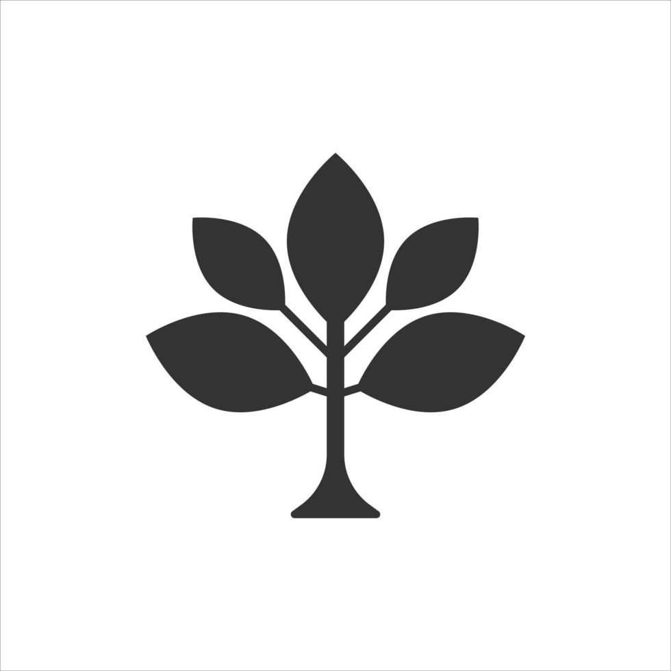 icono de hoja en estilo plano. ilustración de vector de planta sobre fondo blanco aislado. concepto de negocio de signo de flor.