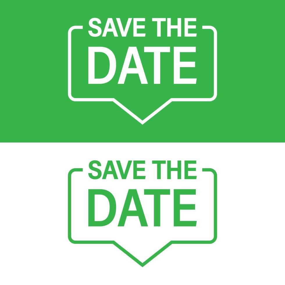 Save the date banner icon in flat style. Compliance message vector illustration on isolated background. Privacy sign business concept.
