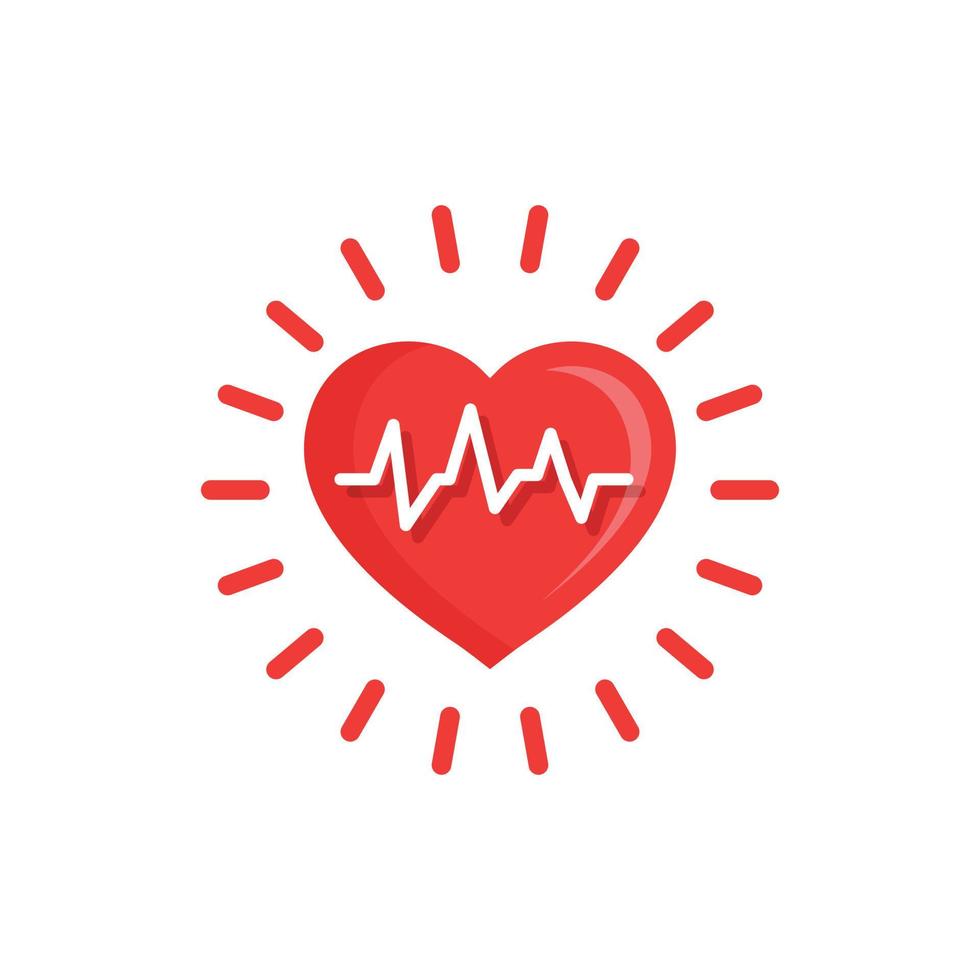 icono de presión arterial en estilo plano. Ilustración de vector de monitor de latido del corazón sobre fondo aislado. concepto de negocio de signo de diagnóstico de pulso.