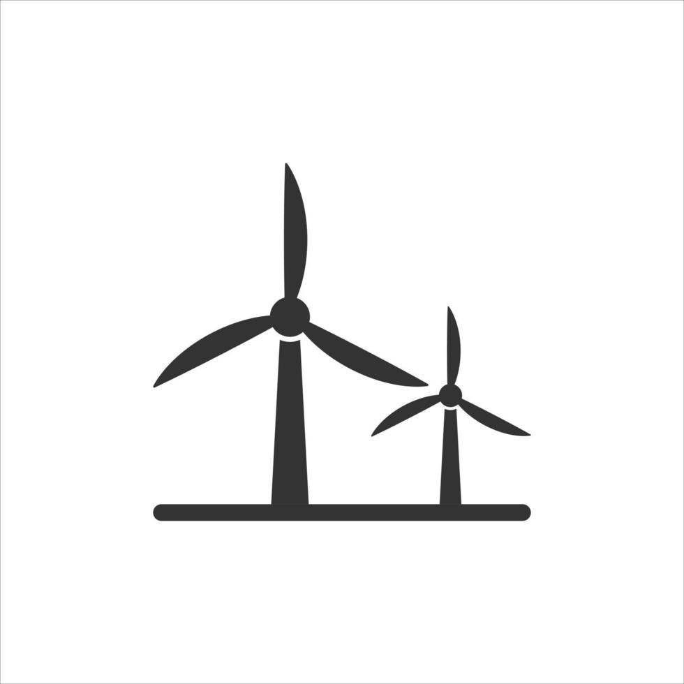 Wind power plant icon in flat style. Turbine vector illustration on white isolated background. Air energy sign business concept.