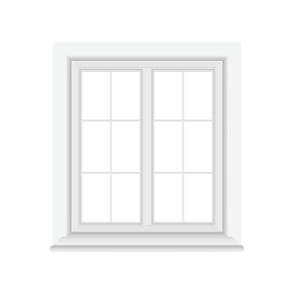 Window icon in flat style. Casement vector illustration on isolated background. Interior frame sign business concept.