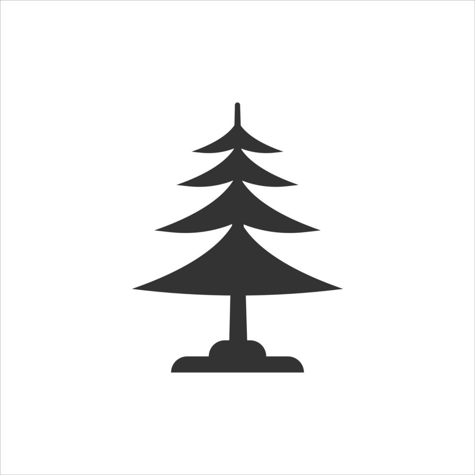 Conifer tree icon in flat style. Fir flora vector illustration on white isolated background. Ecology sign business concept.