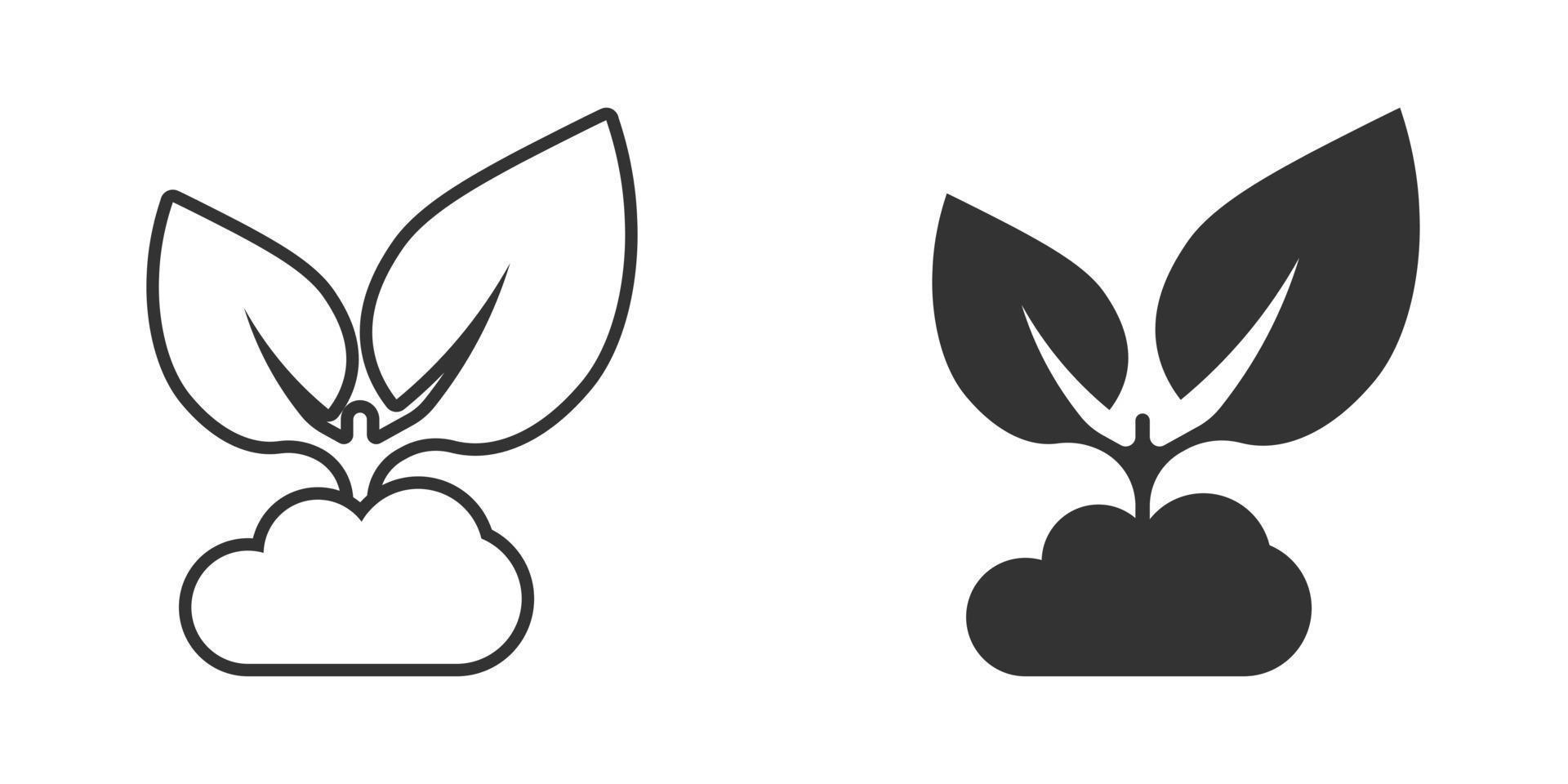 icono de hoja en estilo plano. ilustración de vector de planta sobre fondo blanco aislado. concepto de negocio de signo de flor.