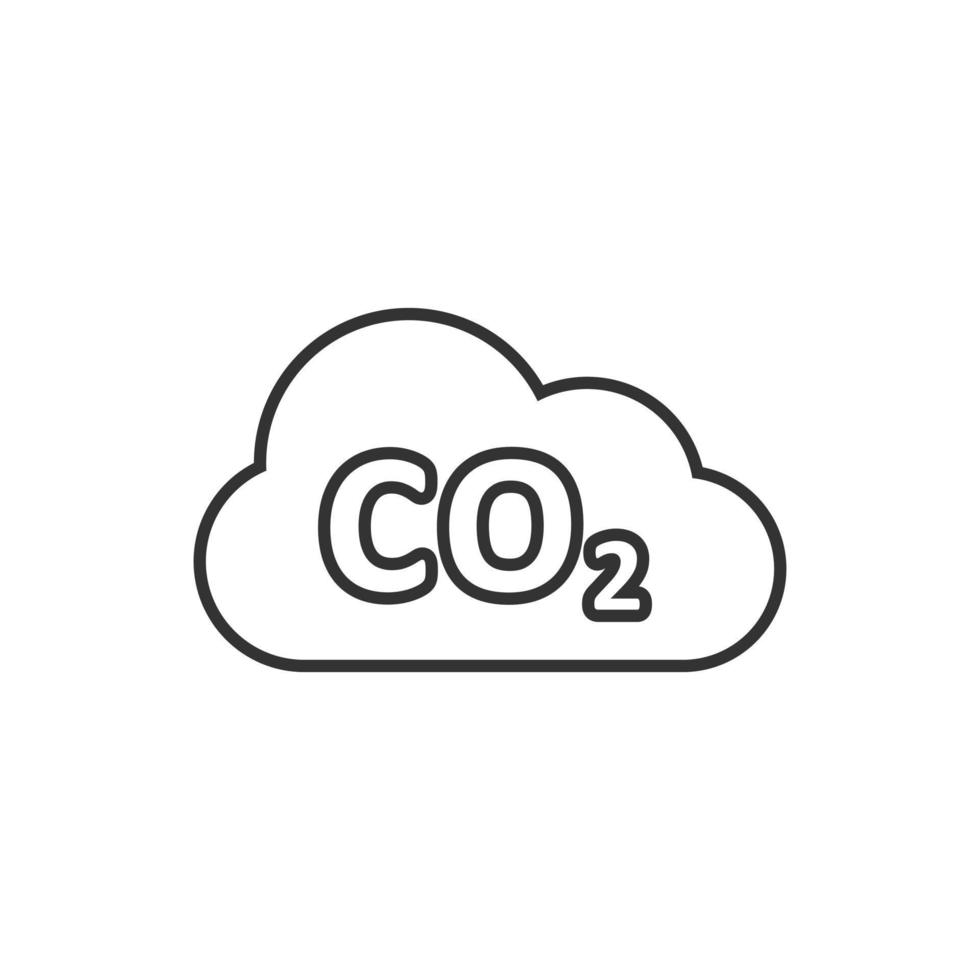 icono de emisión de co2 en estilo plano. ilustración de vector de desastre de nube sobre fondo blanco aislado. concepto de negocio de signo de entorno.