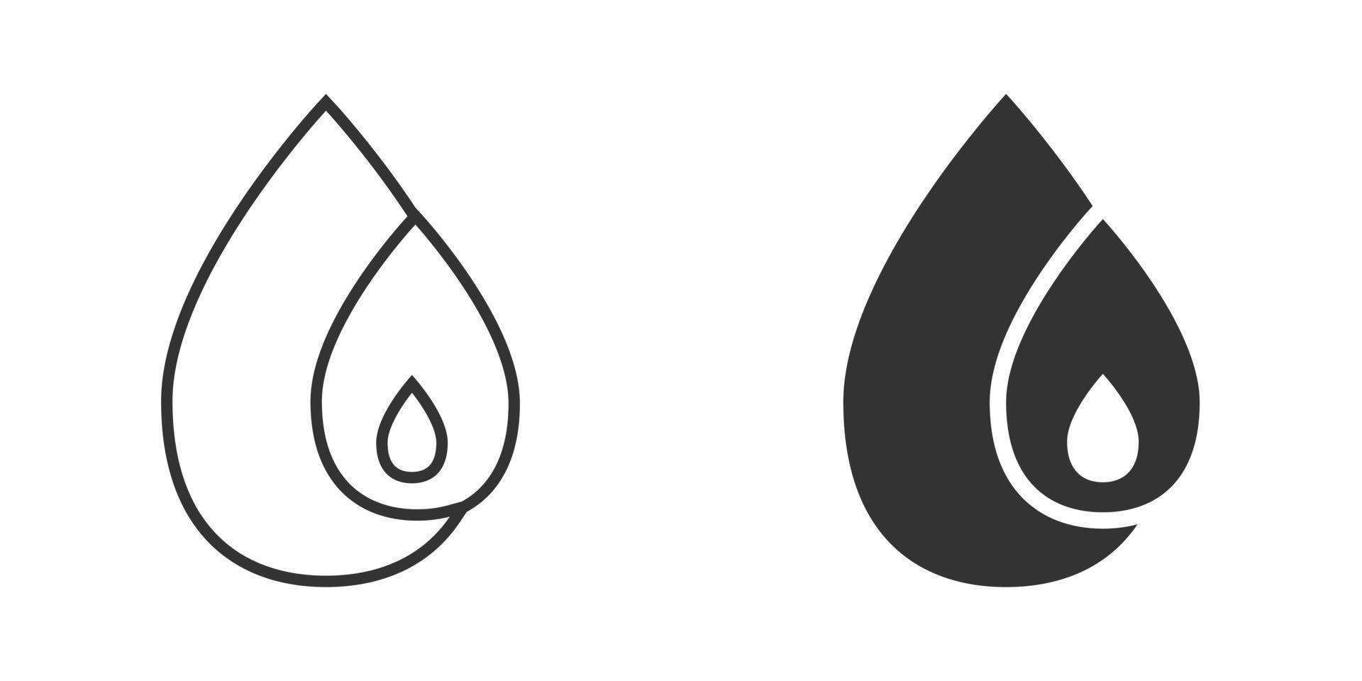 Water drop icon in flat style. Blob vector illustration on white isolated background. Raindrop sign business concept.