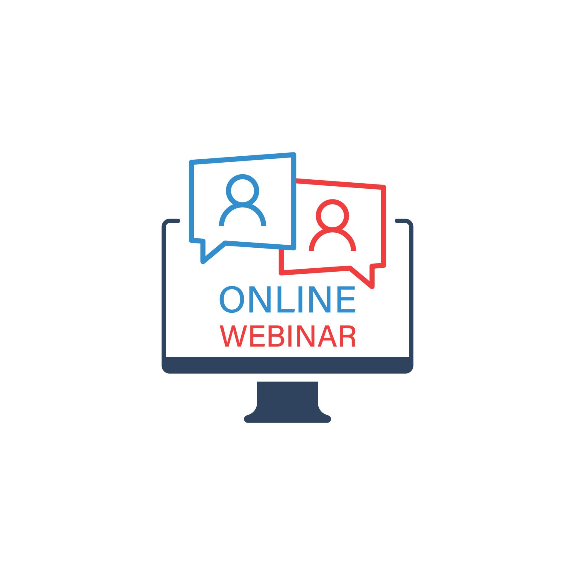 Live webinar icon in flat style. Online training vector illustration on