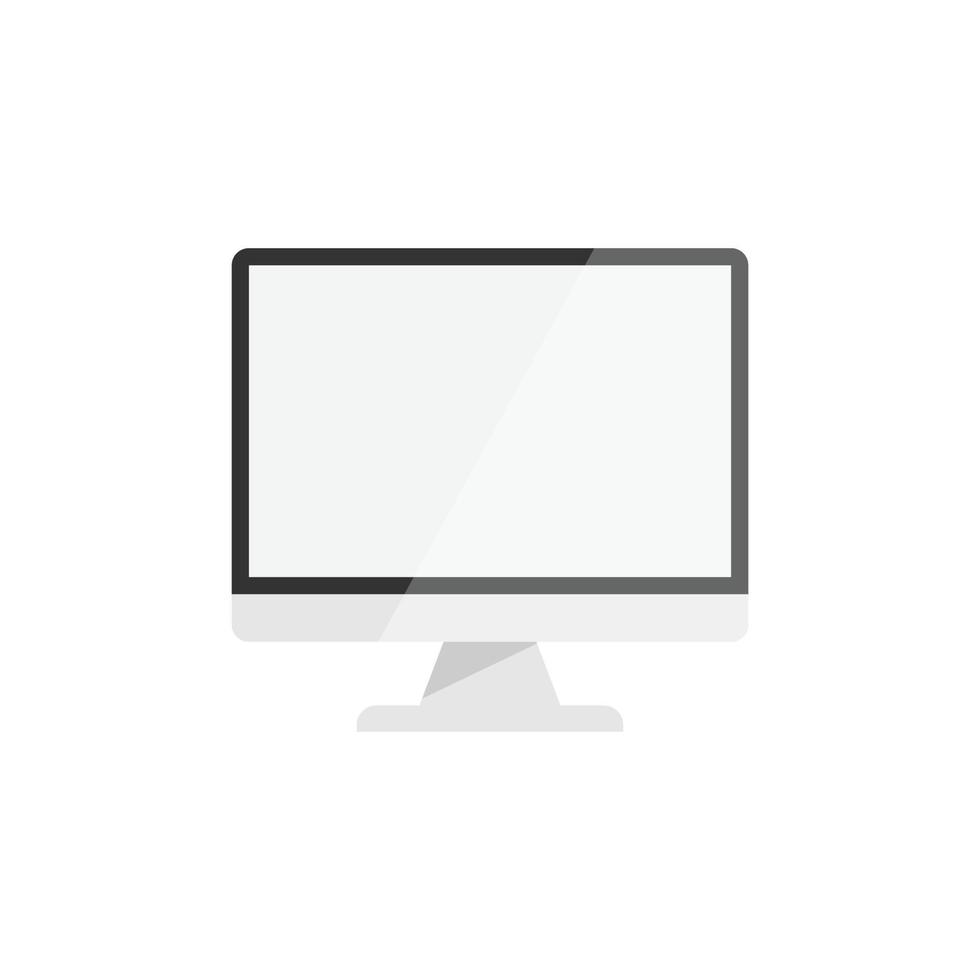 Personal computer in flat style. Desktop pc vector illustration on isolated background. Monitor display sign business concept.