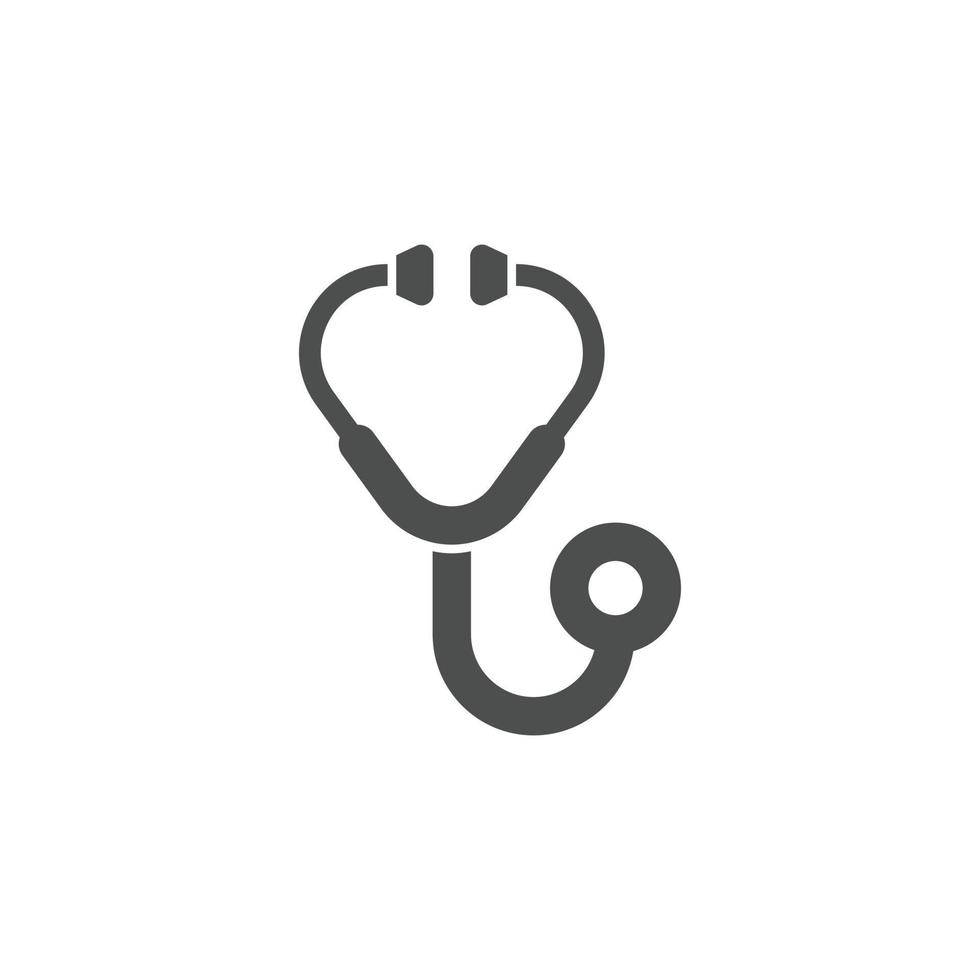 Stethoscope icon in flat style. Heart diagnostic vector illustration on isolated background. Medicine sign business concept.