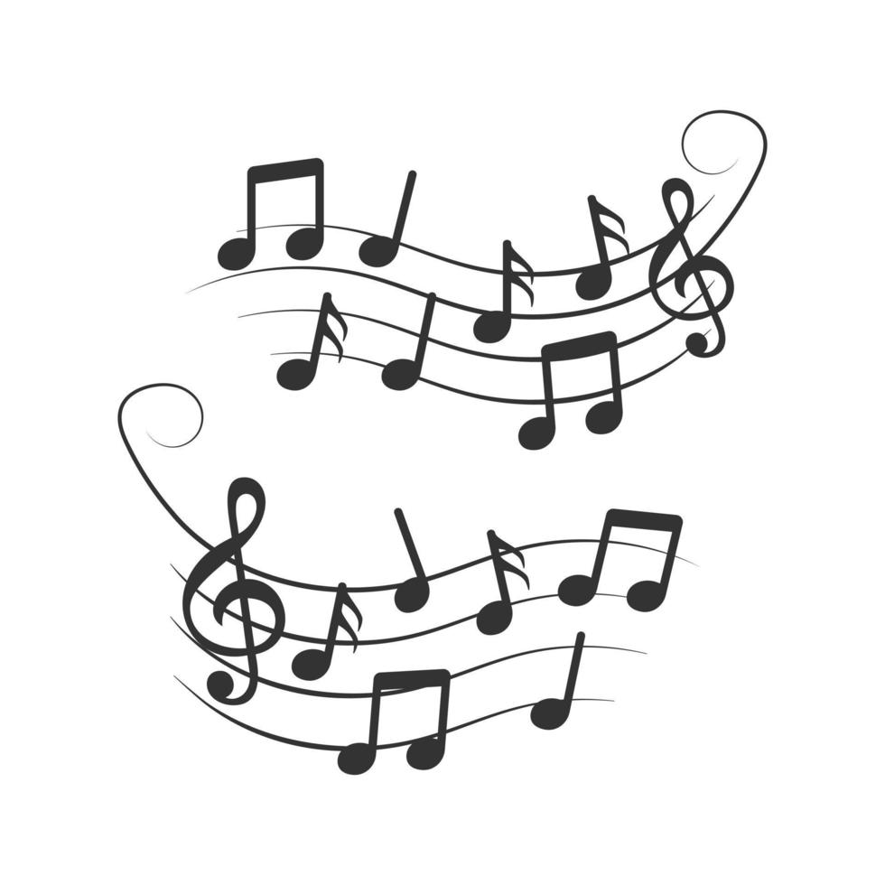 icono de nota musical en estilo plano. ilustración de vector de canción sobre fondo blanco aislado. concepto de negocio de signo de músico.