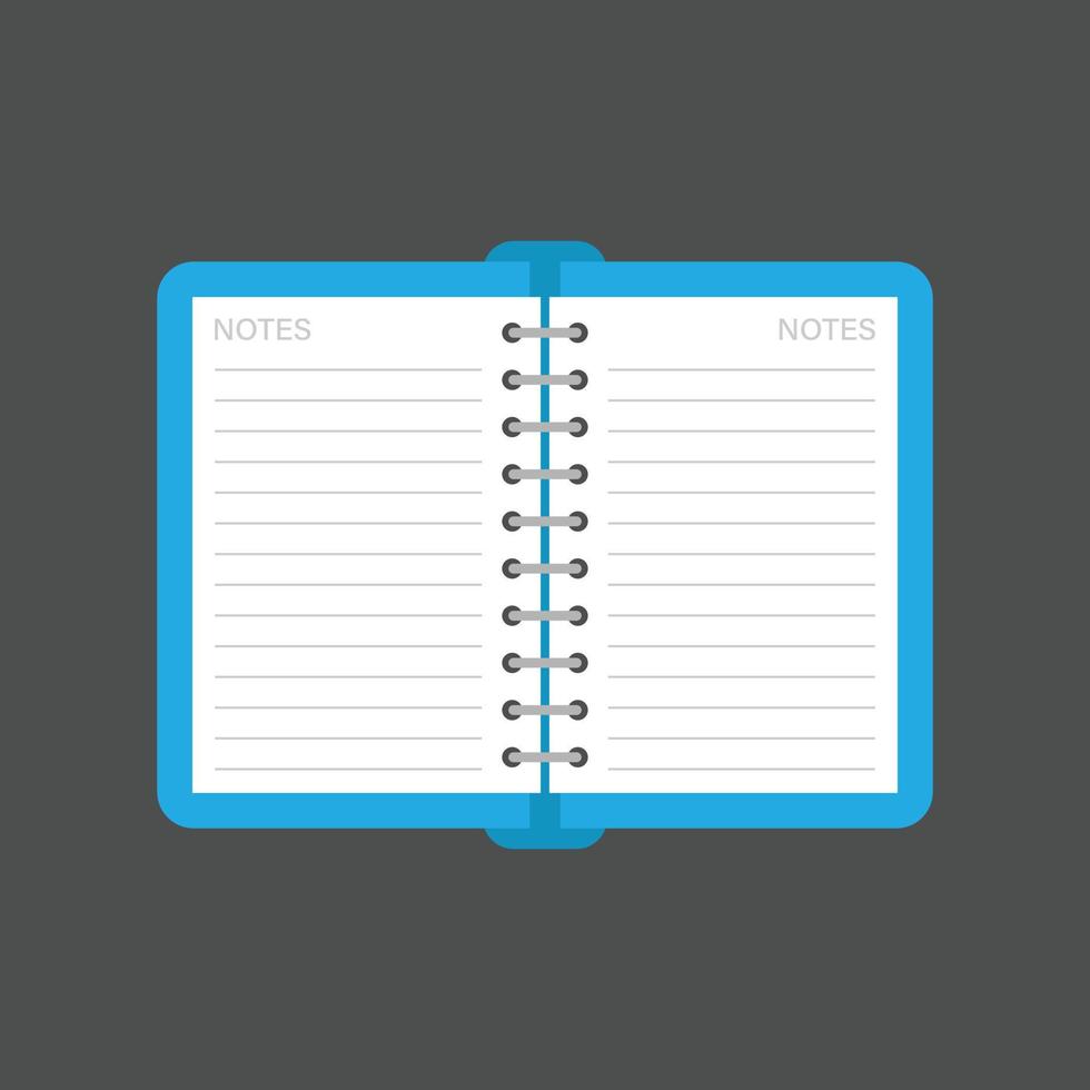 Diary icon in flat style. Notebook vector illustration on isolated background. Notepad sign business concept.