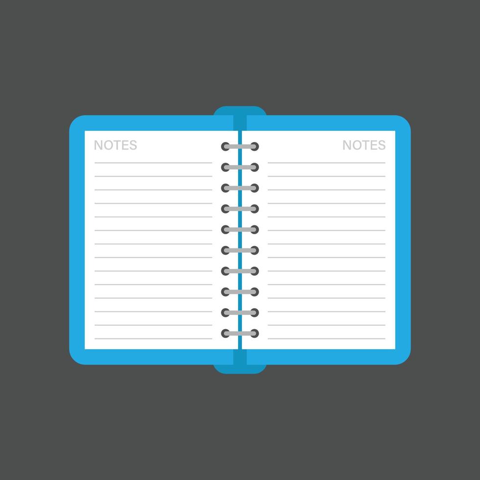 Diary icon in flat style. Notebook vector illustration on isolated background. Notepad sign business concept.