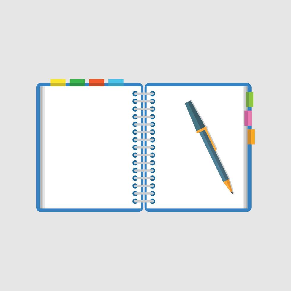 Diary icon in flat style. Notebook vector illustration on isolated background. Notepad sign business concept.