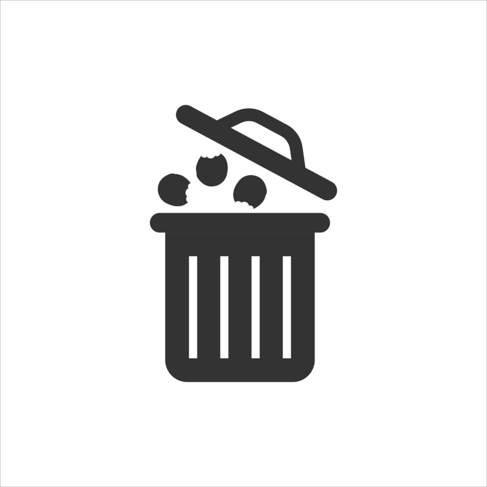Garbage bin icon in flat style. Recycle vector illustration on white isolated background. Trash basket sign business concept.