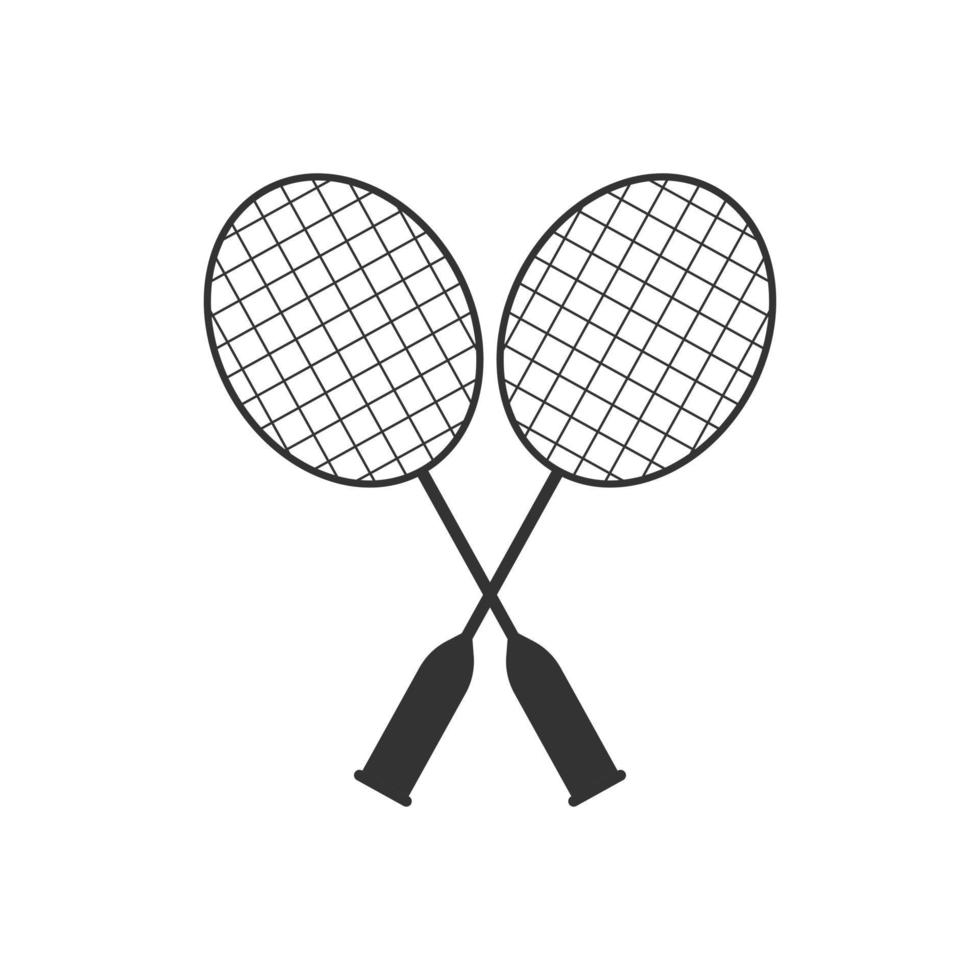 Tennis racket icon in flat style. Gaming racquet vector illustration on isolated background. Sport activity sign business concept.