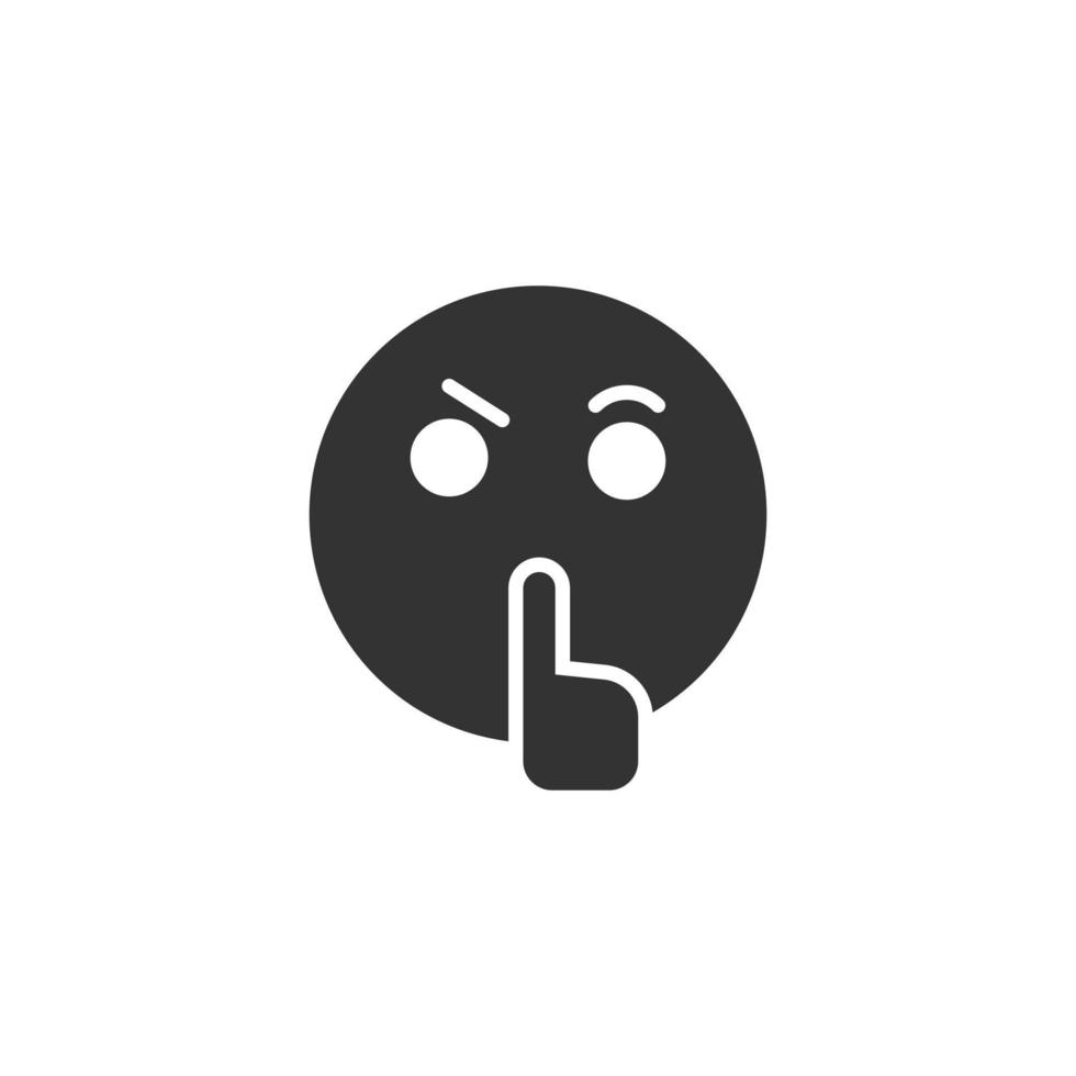 Quiet icon in flat style. Silence vector illustration on isolated background. Hush sign business concept.