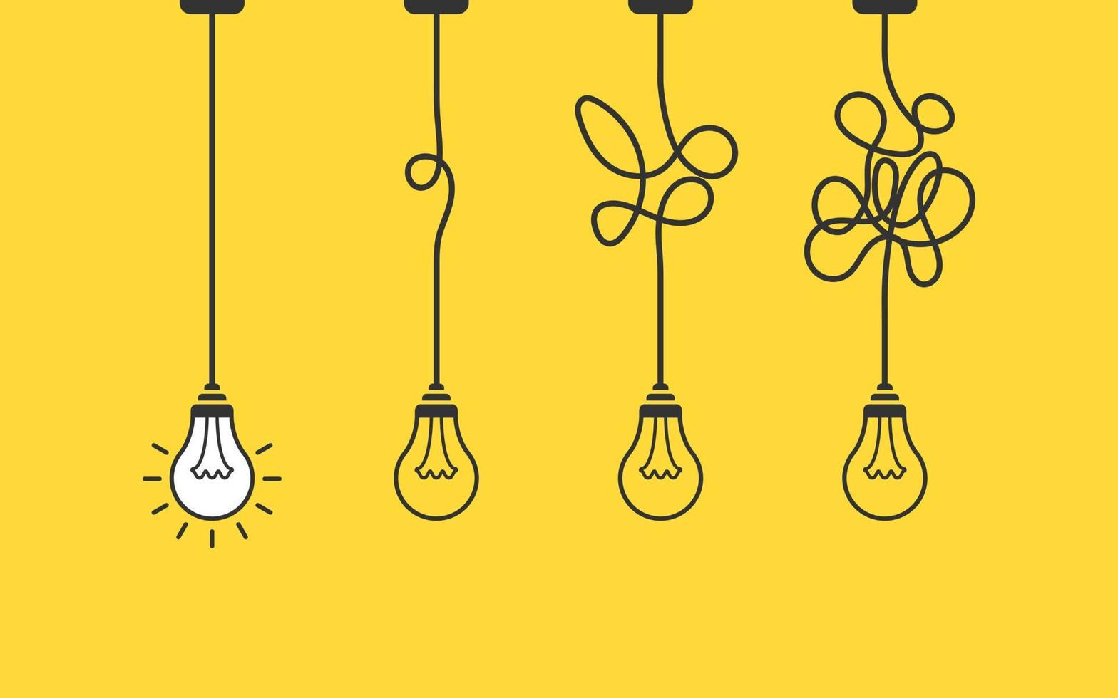 Electric lamp idea in flat style. Light bulb vector illustration on isolated background. Electricity sign business concept.