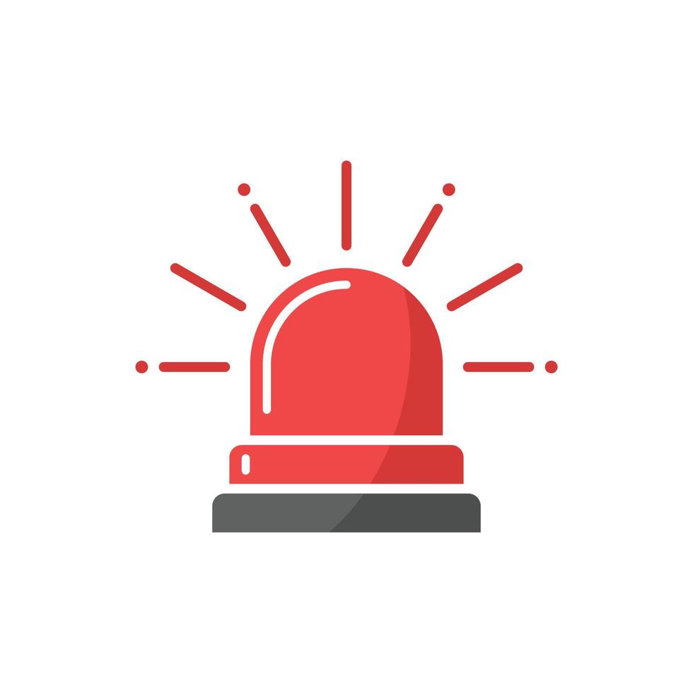 Emergency alarm icon in flat style. Alert lamp vector illustration on isolated background. Police urgency sign business concept.