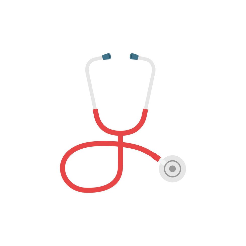 Stethoscope icon in flat style. Heart diagnostic vector illustration on isolated background. Medicine sign business concept.