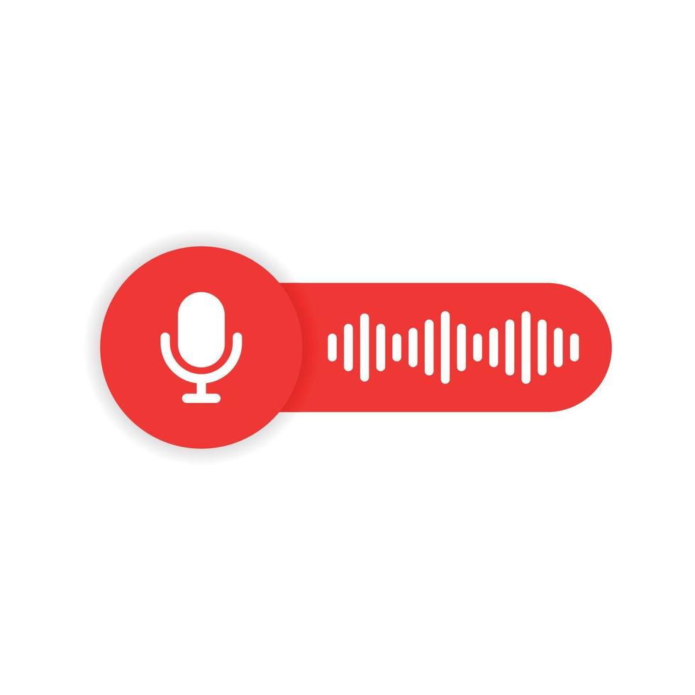 Voice message bubble icon in flat style. Chat soundwave vector illustration on isolated background. Audio sign business concept.