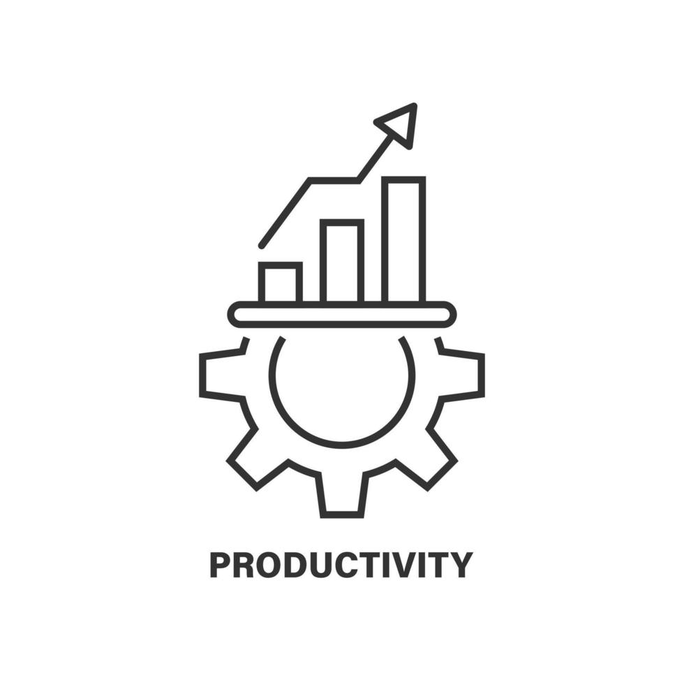 Productivity icon in flat style. Process strategy vector illustration on isolated background. Seo analytics sign business concept.